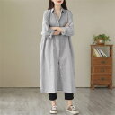 シャツワンピース レディース 春 長袖 ロングワンピース ストライプ 大きいサイズ ロングシャツワンピース ミモレ丈 サイドスリット 羽織り 30代 40代 ゆったり 体型カバー ビッグシルエット 空気をまとう カジュアル きれいめ オシャレ 大人可愛い 送料無料