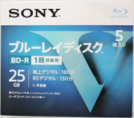 ソニー　ブルーレイディスク　5BNR1VLPS4　1回録画用5枚