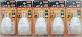 5個セット　パナソニック　LED小型電球　広配光タイプ　LDA4L−GE17ESWX　40W形　電球色