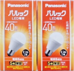 2個セット パナソニック LED電球 広配光ベーシック LDA4L−GK4 40W形 電球色