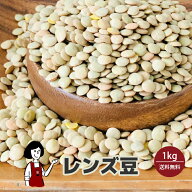 レンズ豆〔チャック付〕1kg ／ 送料無料 チャック付 カナダ産 ヒラマメ 乾燥豆 こわけや