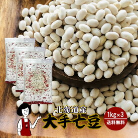 北海道産 大手亡豆　1kg×3〔チャック付〕 宅配便 送料無料 チャック付 北海道産 白いんげん豆 乾燥豆 こわけや