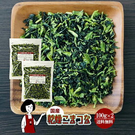 乾燥こまつな 100g×2(計200g)〔チャック付〕／国産 乾燥野菜 小松菜 メール便 送料無料 チャック付 ボイル済み ドライベジ アウトドア キャンプ 保存食 時間短縮 スープ こわけや