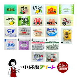小袋塩アソート／メール便 送料無料 小袋 アソート 使いきり 塩 調味料 スパイス 携帯用 アウトドア お弁当 イベント テイクアウト こわけや