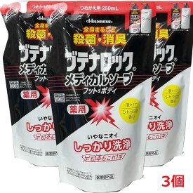【3個】【メール便発送】【医薬部外品】ブテナロック メディカルソープフット＆ボディ 詰替え用 250ml×3個