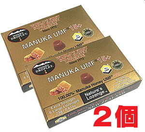 【2個セット】【メール便発送・送料無料】ハニードロップレット100%UMF マヌカハニー(37ハニー)15+(のど飴) 1箱(6粒入り)×2個(ハニージャパン)