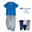 【SALE】【送料無料】Championメンズ 半袖Tシャツ&長ズボン 上下セット 長パンツ セットアップ ルームウエア
