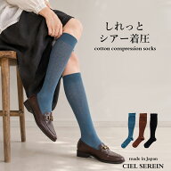 【メール便送料無料】ciel serein しれっと着圧 シアー ソックス【日本製】 シエルスラン 03-3618[M便 1/1]