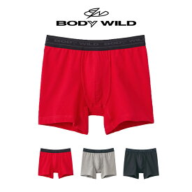 GUNZE BODY WILD STANDARD メンズ ベア天竺 ボクサーパンツ 無地 前あき 綿混 グンゼ ボディワイルド スタンダード ＃W2E2 01-BWB085J