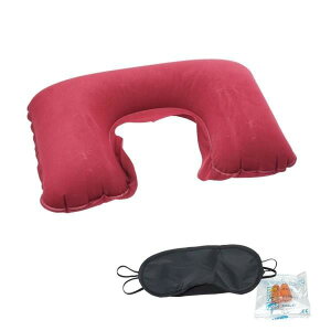 ネックピロー 首枕 まくら U型 空気枕 アイマスク 耳栓 エアー 枕 ピロー 軽量 旅行 飛行機 ドライブ トラベルグッズ