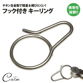 キーリング キーホルダー フック付き チタン合金 シンプル メンズ 鍵 スマートキー 軽量 アウトドア