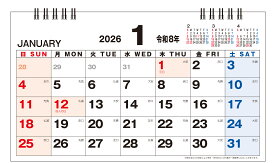 2026年 WIDE DESK 卓上カレンダー