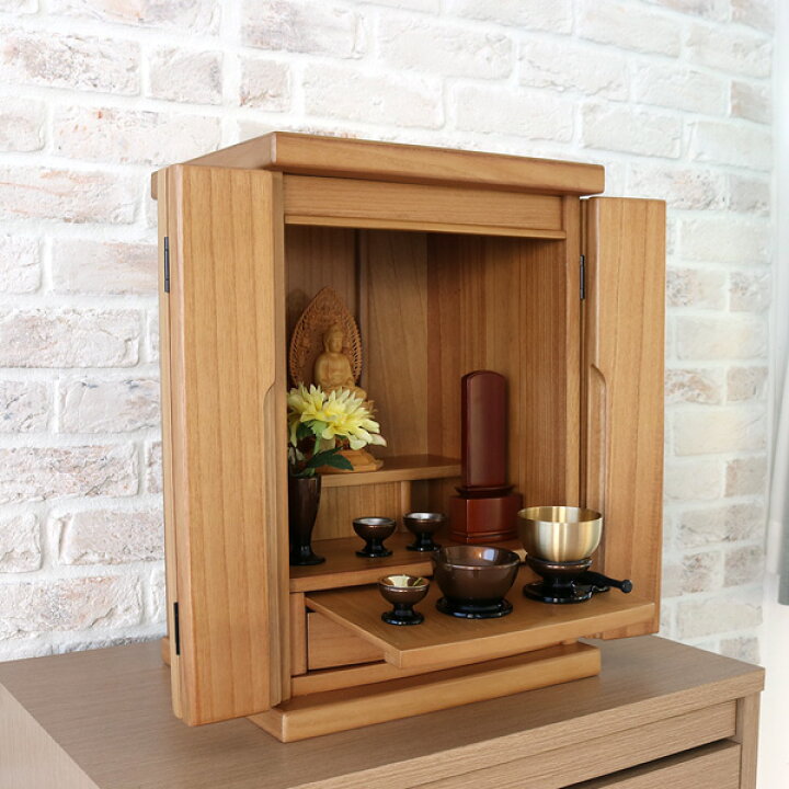 楽天市場 小型仏壇 15号 ミニ仏壇 桐 無垢 おしゃれ 上置き 仏壇 小さい 軽量 軽い ミニ 小型 シンプル 小さな コンパクト モダン リビング マンション 天然木 木製 ブラウン インテリア 洋室 和室 ミニサイズ お仏壇 おすすめ ミニ仏壇 仏具 こより