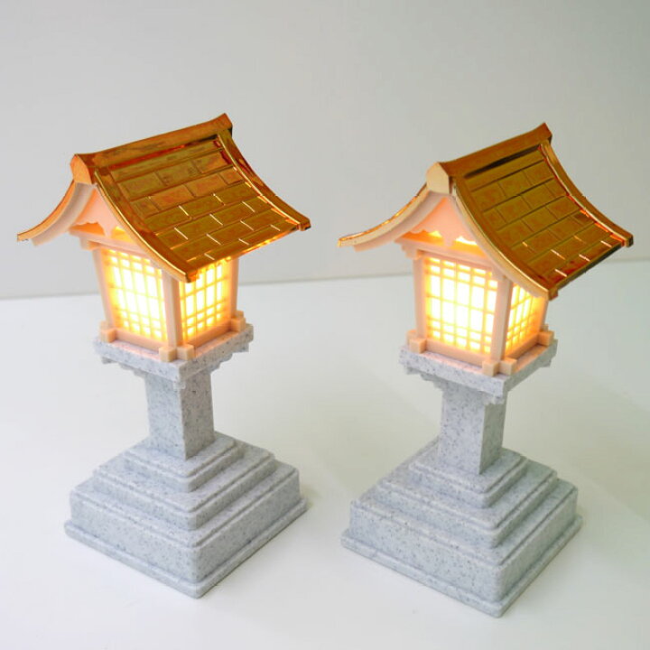 楽天市場】【神棚用神具】□春日灯籠（灯篭）石目 5号 銅屋根・電池式 