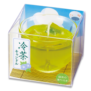■故人の好物シリーズ夏季限定【冷茶キャンドル】|緑茶の香り【カメヤマ】【御供】【お墓参り】【お彼岸】【お盆】【故人の好物キャンドル】