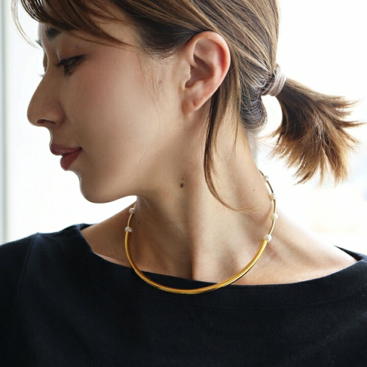楽天市場】hinahina P&P チョーカー ゴールド シルバー パール付き 