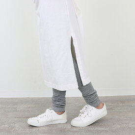 harmonie (アルモニ) やわらかオーガニックコットン100％ ハイウエストレギンス12分丈 オートミール/トップグレー/ブラック綿/冷え性/冷え対策/日本製