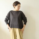 Sans Souci 34+ (サンスーシ) 一枚で決まる 大人のスウェットボートネックプルオーバー アイボリー/グレー/ブラック/チャコール