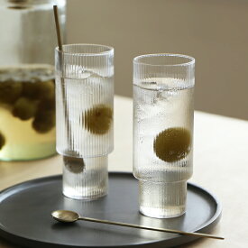 【国内在庫あり】ferm LIVING (ファームリビング) Ripple Long Drink Glasses (リップル ロンググラス) 4個セット 北欧/インテリア/日本正規代理店品