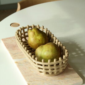 Ferm Living Ceramic Basket セラミックバスケット Oval オフホワイト カシミア エメラルドグリーン 北欧 ツールボックス かご 小物収納 インテリア ファームリビング 日本正規販売店品【国内在庫あり】