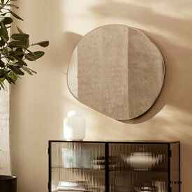 Ferm Living Pond Mirror ポンドミラー XL ブラス ダーククローム 北欧 鏡 壁掛け インテリア ファームリビング 日本正規販売店品【国内在庫あり】