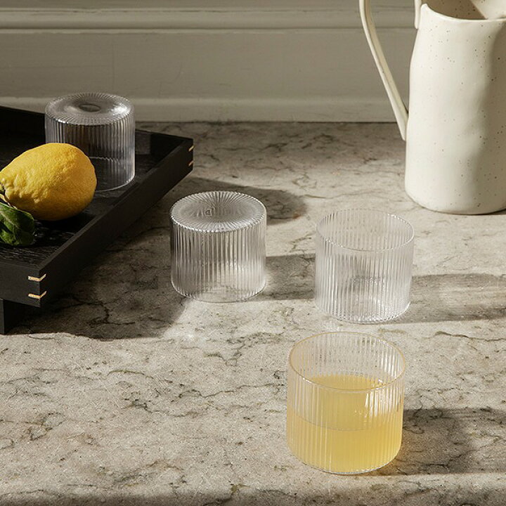 楽天市場】Ferm Living Ripple Low Glasses リップルローグラス 4個 