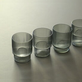【国内在庫あり】Ferm Living (ファームリビング) Ripple Glasses (リップル グラス) 4個セット クリア/スモークグレー/フロスト北欧/インテリア/日本正規販売店品
