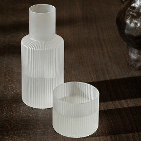 Ferm Living Ripple Carafe Set リップル カラフェセット クリア スモークグレー フロスト 北欧 ガラス食器 ファームリビング 日本正規販売店品【国内在庫あり】