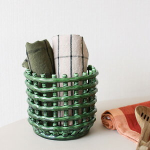 y݌ɂzFerm Living (t@[rO) Ceramic Basket (Z~bNoXPbg) Small ItzCg/JV~A/GhO[ k/|bg/Jo[//[/CeA/{K