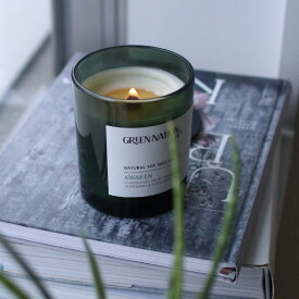 GREEN NATION Life (グリーンネーションライフ) ウッドウィックキャンドル 300g エスケープ/アウェイクン/ブリス アロマ/ルームフレグランス/植物由来