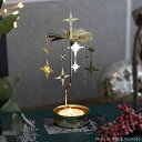 Pluto Produkter (プルート・プロダクター) ロータリーキャンドルホルダー スパークル/ヤドリギ ロータリーキャンドル クリスマス 北欧 ロータリー キャンドルホルダー ゴールド 回る 回転キャンドル 回転 ティーライトキャンドルホルダー