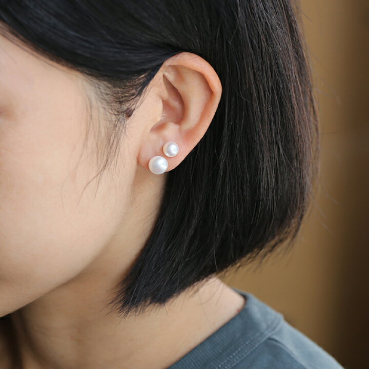 楽天市場】Baqless (バックレス) ピアス カリスマ ボタン 8.5mm パール 