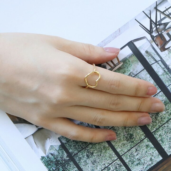 楽天市場】Enamel リング 52 54 オーガニックハート ゴールド シルバー 