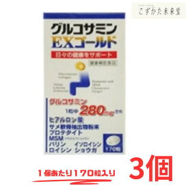 グルコサミンEX ゴールド 170粒 3個セット グルコサミン コンドロイチン ヒアルロン酸 msm サプリメント 東亜薬品 健康食品 サプリ