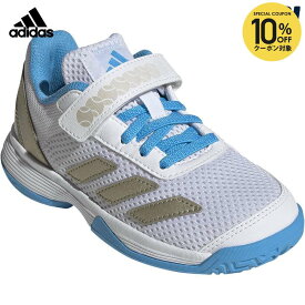 【10％OFFクーポン対象】アディダス adidas テニスシューズ ジュニア コートフラッシュ フックアンドループ テニスシューズ キッズ オールコート用 JP6686