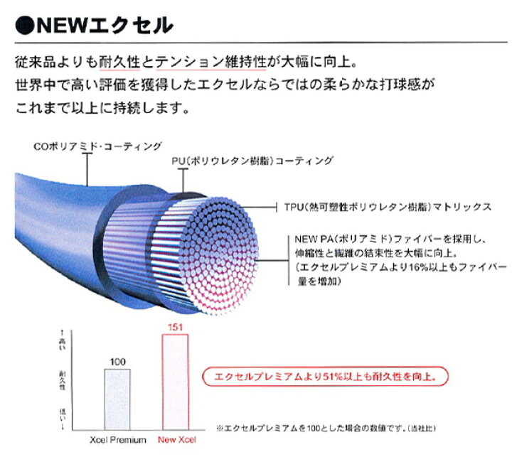 残りわずか】 バボラ XCEL エクセル 125 硬式テニスガット