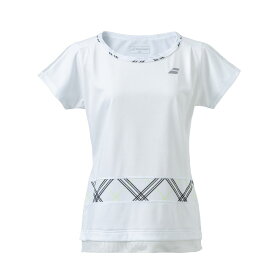 【10％OFFクーポン対象】バボラ Babolat テニスウェア レディース PURE SHORT SLEEVE SHIRT 半袖Tシャツ BWG4328 2024SS