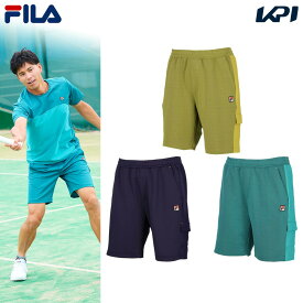 【全品10％OFFクーポン▼】フィラ FILA テニスウェア メンズ ハーフパンツ デニムニット カーゴハーフパンツ VM5625 2023FW