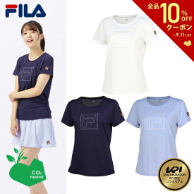 【全品10％OFFクーポン▼】「あす楽対応」【別注数量限定】【SDGsプロジェクト】フィラ FILA テニスウェア レディース アップリケTシャツ KPI限定コラボモデル VL2674 2023SS『即日出荷』