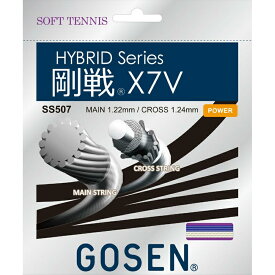 【全品10％OFFクーポン】GOSEN(ゴーセン)「ハイブリッド 剛戦X7V　SS507」ソフトテニスストリング（ガット）