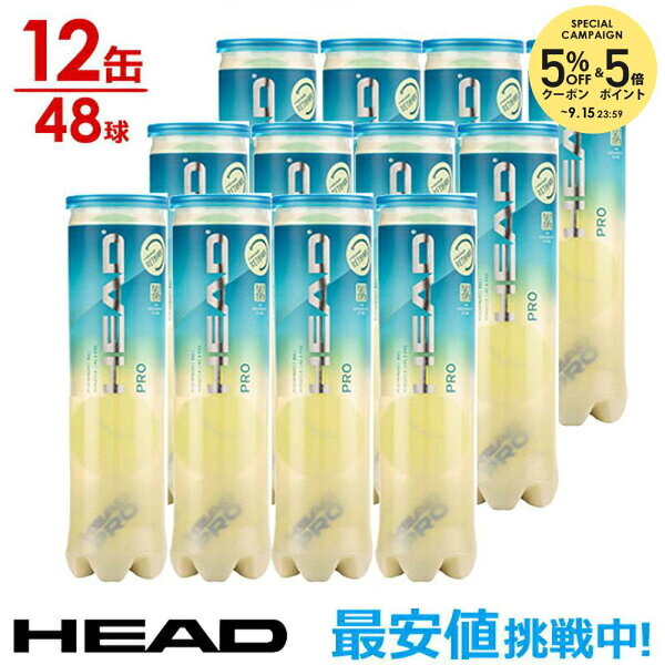 HEAD(ヘッド)「HEAD PRO（ヘッドプロ）4球入り1箱(12缶/48球） 571714」テニスボール『即日出荷』