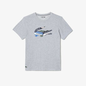 【全品10％OFFクーポン▼】「あす楽対応」ラコステ LACOSTE テニスウェア メンズ コラージュワニロゴクルーネックTシャツ TH1801-10-CCA 2023FW 『即日出荷』