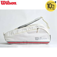 【10％OFFクーポン対象】「最短当日出荷」ウイルソン Wilson テニスバッグ・ケース TEAM J 6PK WHITE チ…
