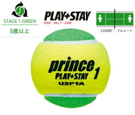 「あす楽対応」Prince（プリンス）「PLAY+STAY ステージ1 グリーンボール 7G321（12個入り）」キッズ/ジュニア用テニスボール 『即日出荷』