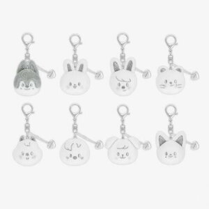 SKZOO FACE KEYRING SILVER Ver. - dominATE:celebrATE - / �ʂ������ �t�F�C�X�L�[�����O �V���o�[ StrayKids �X�L�Y