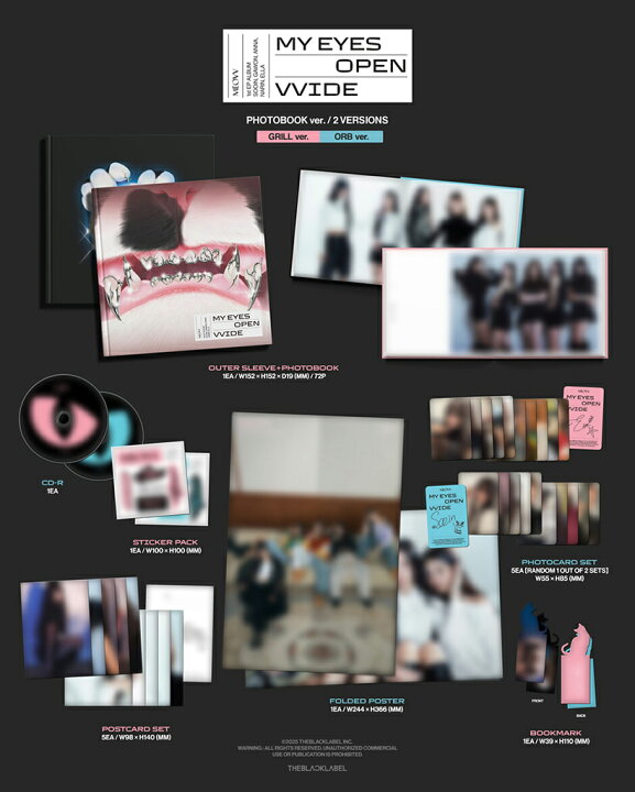 楽天市場】【YG特典選択】 MEOVV - MY EYES OPEN VVIDE / PHOTOBOOK MEOVV MY EYES OPEN VVIDE YG 特典 B 6枚セット