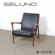 【中古】【展示美品】TAKUMI KOHGEI(匠工芸) CREER / クレール 1人掛けソファ / ウォールナット材・黒本革
