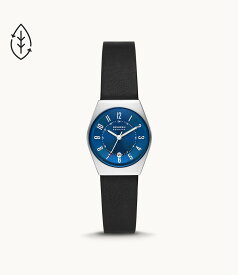 【正規品】スカーゲン　SKAGEN GRENEN LILLE 三針デイト ミッドナイトレザー　サステナブル素材 26mm SKW3036