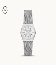 【正規品】スカーゲン　SKAGEN GRENEN LILLE 三針デイト シルバートーン ステンレススチール　サステナブル素材 26mm SKW3038