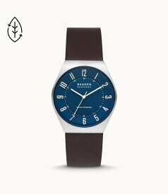 【正規品】スカーゲン　SKAGEN GRENEN SOLAR ソーラーパワー エスプレッソレザーウォッチ　サステナブル素材 37mm SKW6838